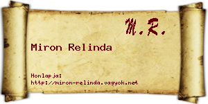 Miron Relinda névjegykártya